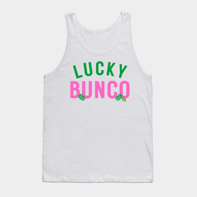 St. Patrick's Day Bunco Lucky Bunco Shamrock Tank Top by MalibuSun